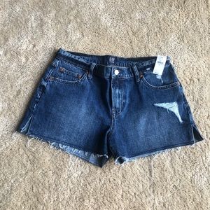 New with tags, lightly distressed Gap denim shorts